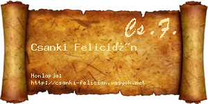 Csanki Felicián névjegykártya